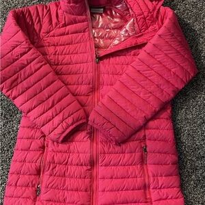 Girls Columbia Winter Long Pink Quilted Jacket